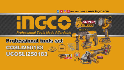 INGCO KIT COMBINÉ SANS FIL 3 PIÈCES [COSLI250183]