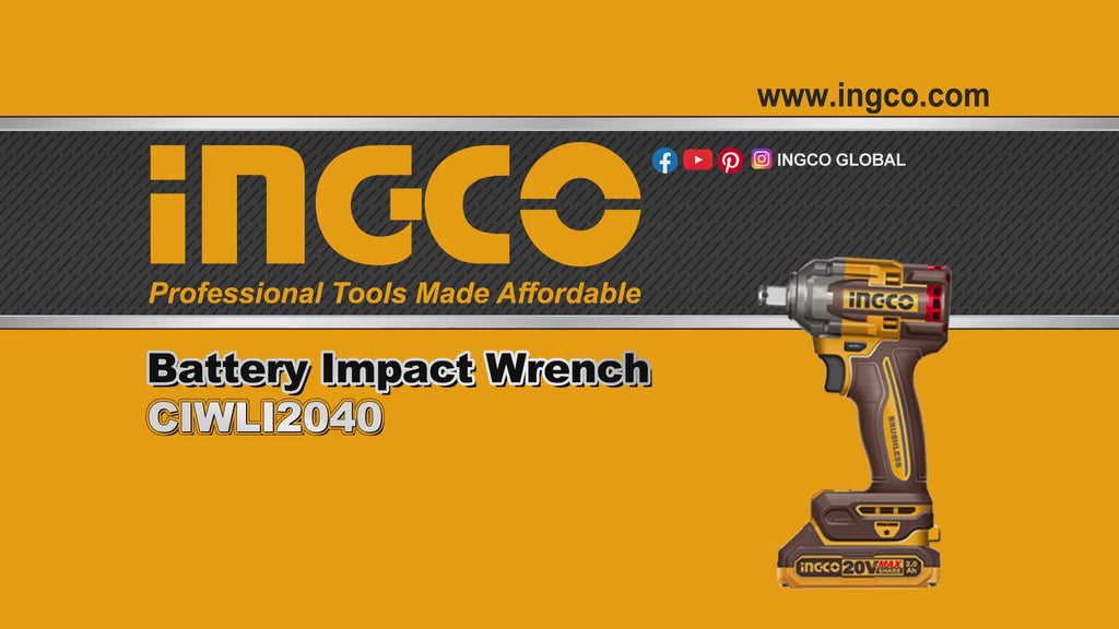 INGCO BOULONNEUSE A CHOC 400NM SANS CHARBON 20V + 2 BATTERIES 2.0AH [CIWLI2040]