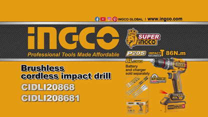 INGCO PERCEUSE VISSEUSE 20V 86NM BRUSHLESS [CIDLI20868]