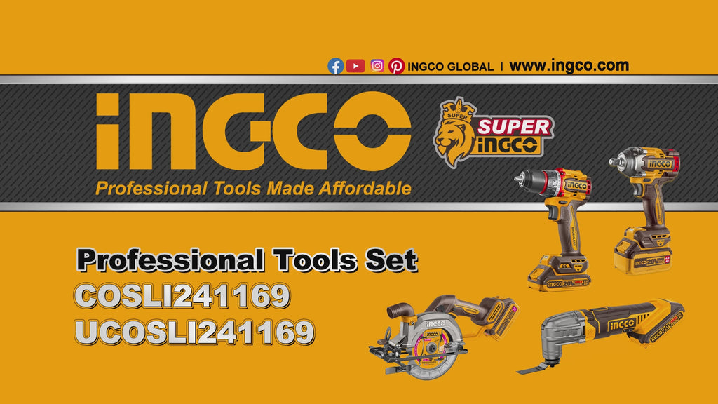 INGCO PACK DE 4 MACHINES PERCEUSE + SCIE CIRCULAIRE + BOULONNEUSE + MULTIFONCTION [COSLI241169]