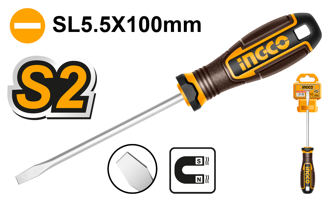 INGCO TOURNEVIS PLAT D:5MM L:100MM [HSDSL5100] – INGCO Maroc