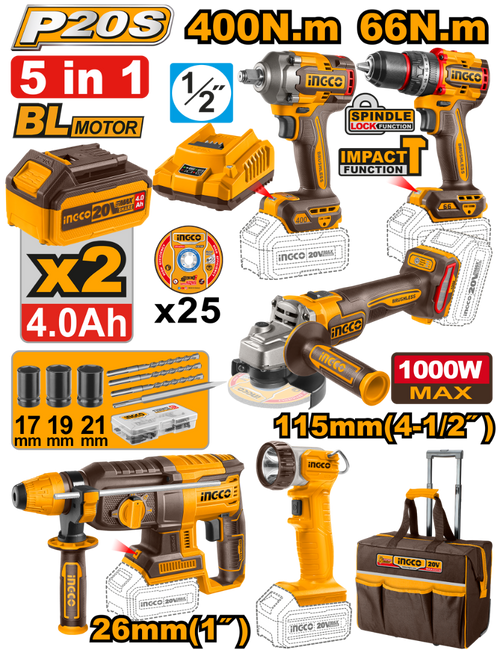 PACK VALISE DE 5 MACHINES 20V [CKLI2059]