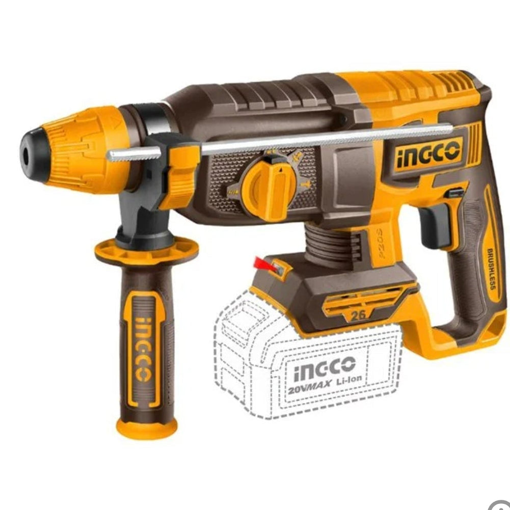 Kit perforateur, meuleuse et perceuse sans fil Brushless 20V 66Nm avec batteries INGCO – COSLI241198 – INGCO Maroc – vue 2